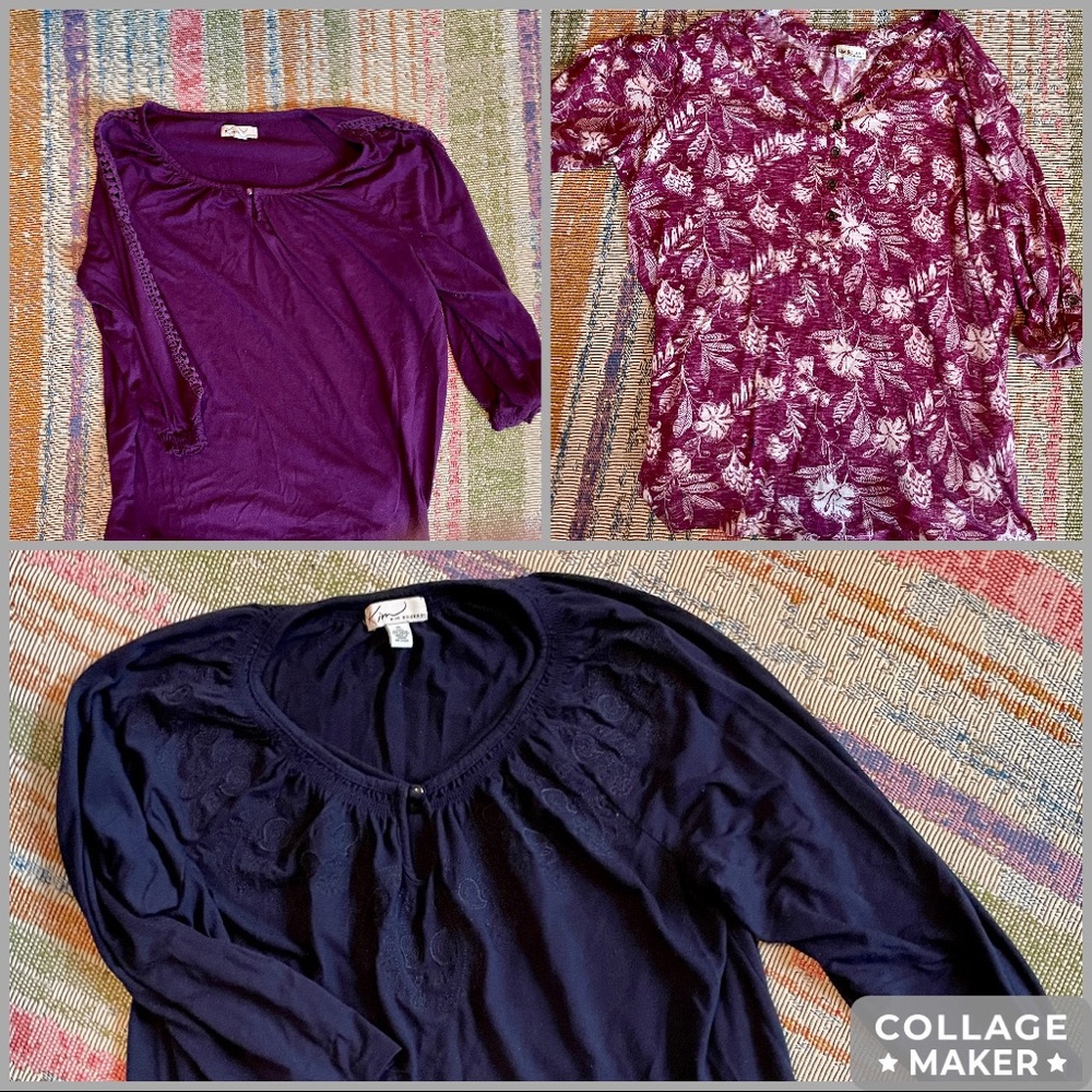 Lot of 3 Kim Rogers Peasant Shirts